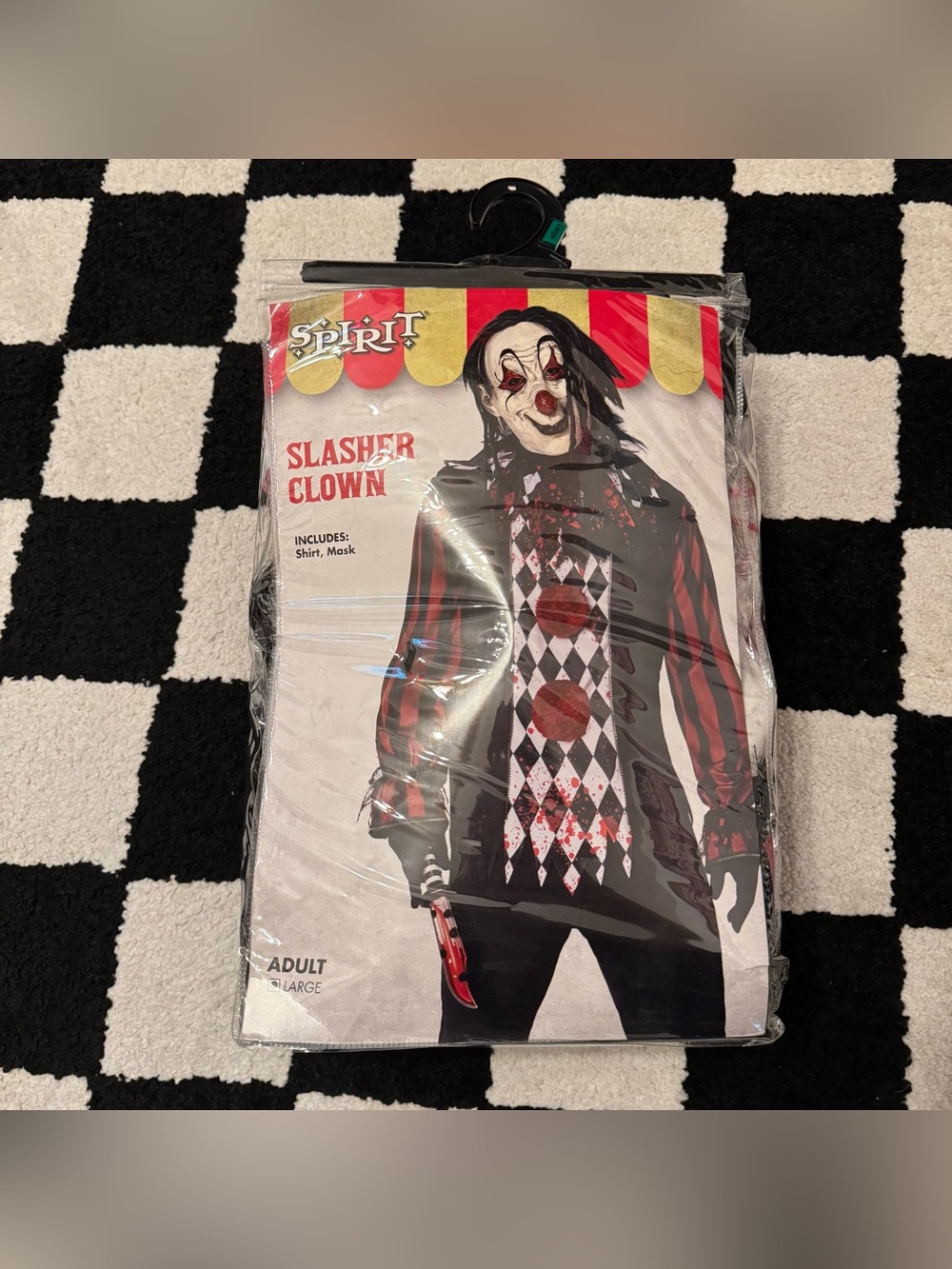 Mens Slasher Clown Spirit Halloween Costume New Size Large